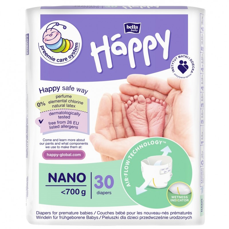 Pieluszki Bella Baby Happy Nano do 700g 30szt.